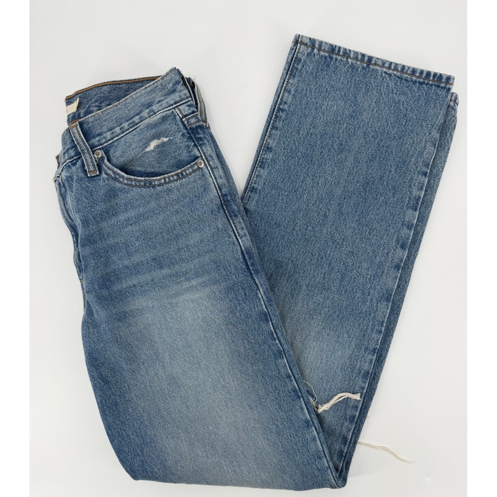 Levis 94 Baggy Distressed High Rise Straight Leg Jeans Blue W26 L31 A3510-0029